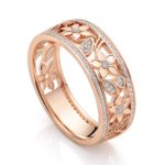 Floral Rose Gold Diamond Ring