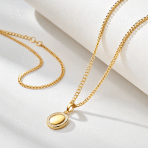Gold Locket Pendant Necklace
