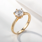 Golden Solitaire Engagement Ring