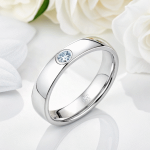 Silver Solitaire Diamond Ring