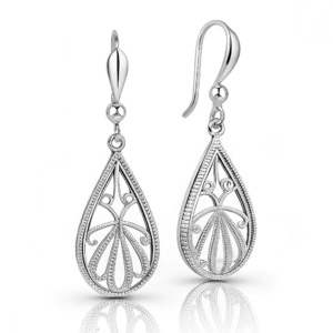 Silver Filigree Drops